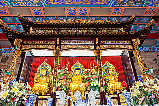 中国,香港,西部,寺院,佛像
