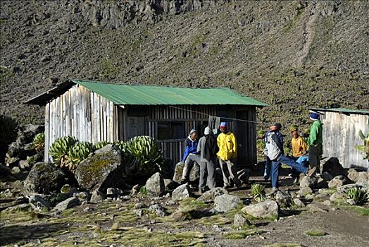 搬运工,山区木屋,露营,肯尼亚山,国家公园,肯尼亚