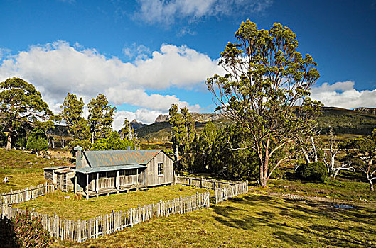 山,小屋,国家公园,塔斯马尼亚,澳大利亚
