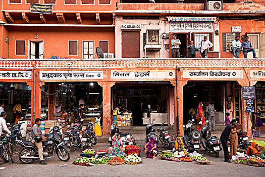 市场,街道,历史,中心,斋浦尔,拉贾斯坦邦,印度,亚洲