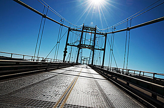 桥,上方,圣劳伦斯,河,穿过,美国,安大略省,加拿大