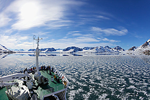 游客,游船,摩纳哥,冰河,斯匹次卑尔根岛,挪威