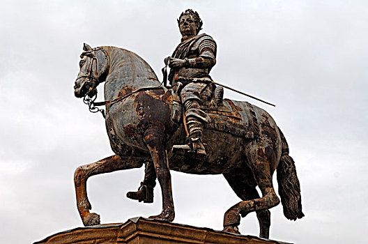 骑马,雕塑,国王,第一,白金汉,白金汉郡,英格兰,英国,欧洲