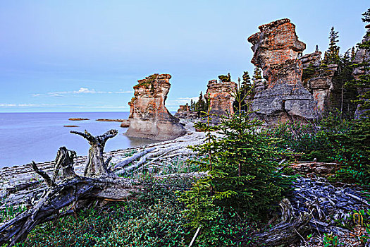 独块巨石,黎明,群岛,国家公园,自然保护区,加拿大,区域,魁北克