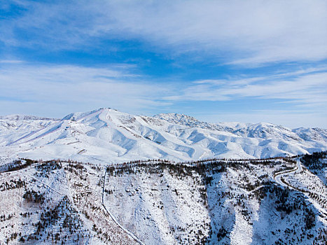 新疆阿勒泰市冬季航拍