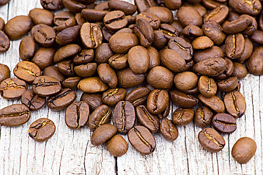 咖啡豆,老,木质背景