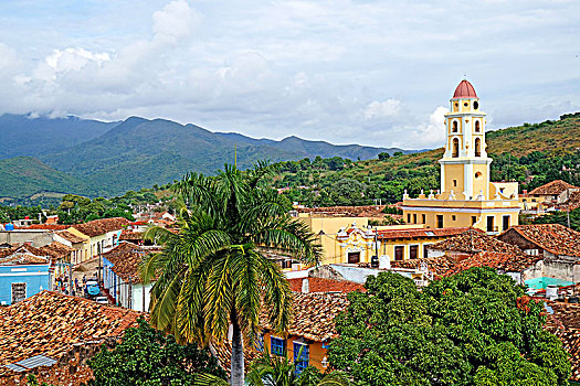 风景,特立尼达,后面,山,圣斯皮里图斯,省,古巴,共和国,大安的列斯群岛,加勒比