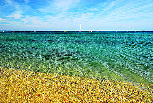风景,地中海,著名,海滩,里维埃拉