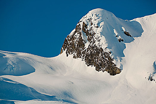 岩石,顶峰,清新,层次,雪,晚霞,深,影子,风景,国王,湾,威廉王子湾,阿拉斯加,美国