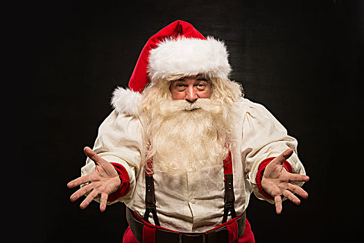 圣诞老人,头像,手势,展示,深色背景