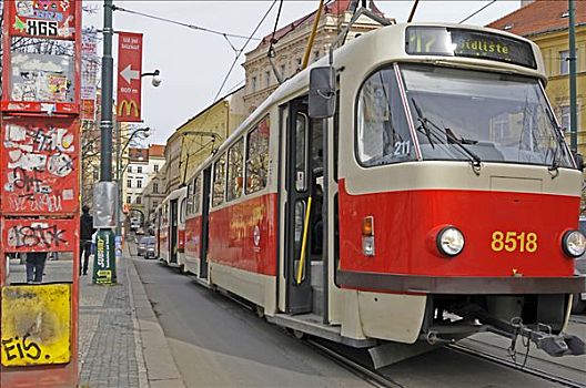 有轨电车,布拉格,捷克共和国,欧洲