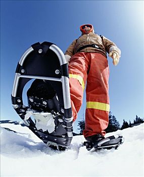 男人,穿,雪鞋