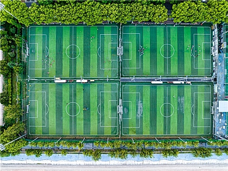 航拍小型足球场