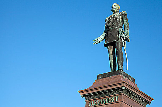 雕塑,俄罗斯人,沙皇,参议院,广场,赫尔辛基,芬兰