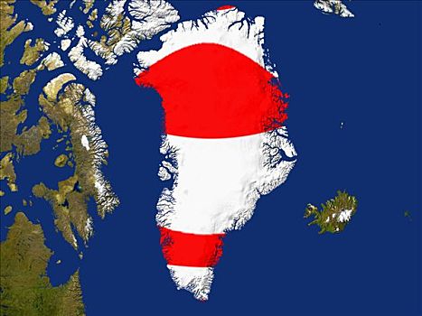 卫星图,格陵兰,旗帜,遮盖
