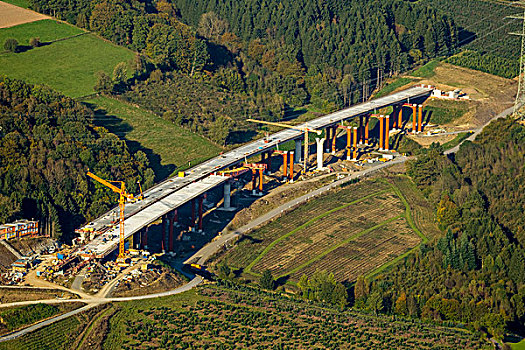 航拍,新桥,高速公路,藻厄兰,北莱茵威斯特伐利亚,德国,欧洲