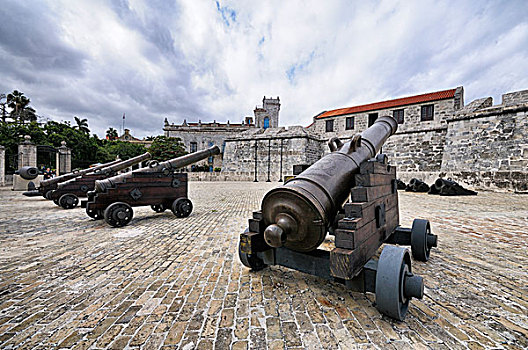大炮,西班牙,要塞,背影,历史,中心,哈瓦那旧城,哈瓦那,古巴,北美