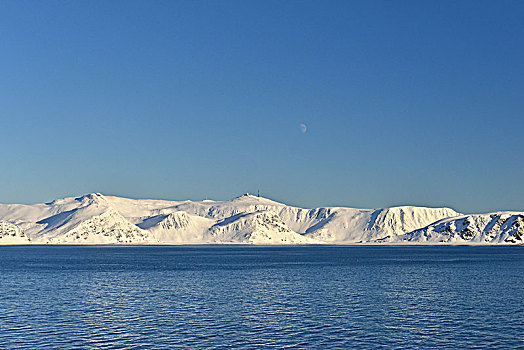积雪,山脉,岛屿,挪威,欧洲