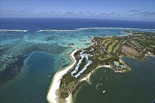 航拍,珊瑚,堤岸,海洋,毛里求斯,印度洋
