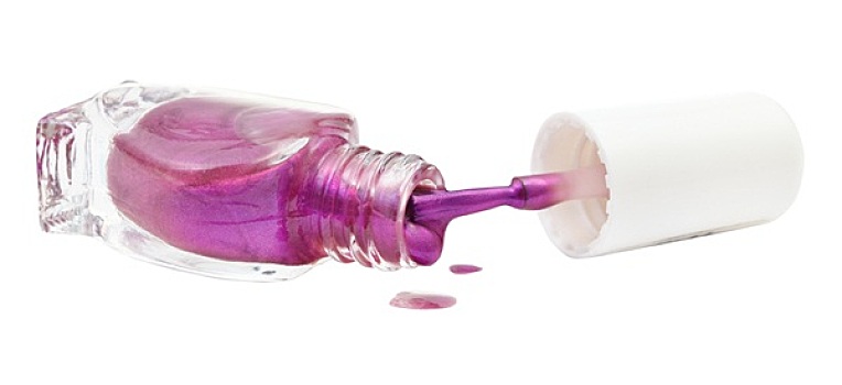 瓶子,溢出,紫色,指甲油,隔绝