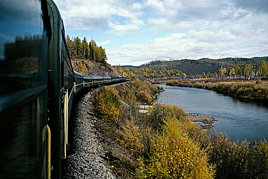 俄罗斯,西伯利亚,高速列车,风景