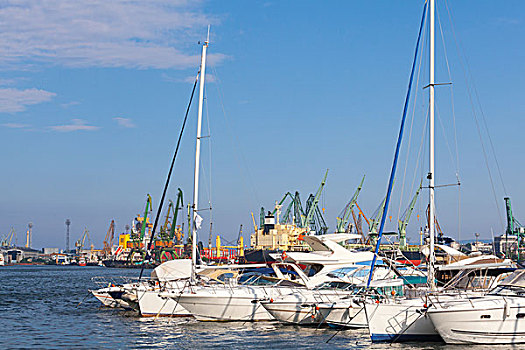 游艇,停泊,港口,瓦尔纳,保加利亚