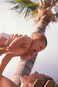 婴儿,母亲,4个月,岁月,佛罗里达礁岛群,佛罗里达