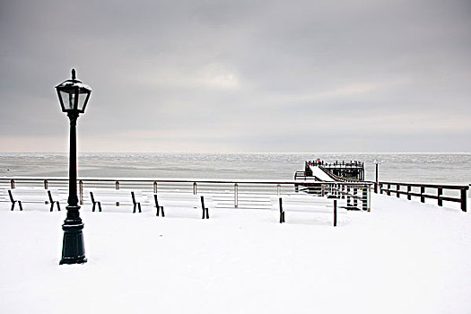 积雪,海滩,码头,北方,海洋,岛屿,国家公园,石荷州,国家,公园,世界遗产,北弗里西亚群岛