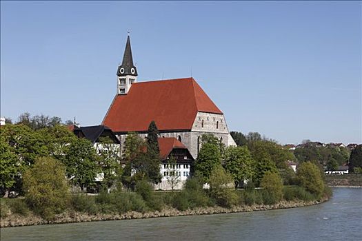教区,教区教堂,萨尔察赫河,上巴伐利亚,巴伐利亚,德国,欧洲