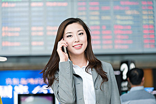 美女,亞洲人,女孩,通話,機場,大廳