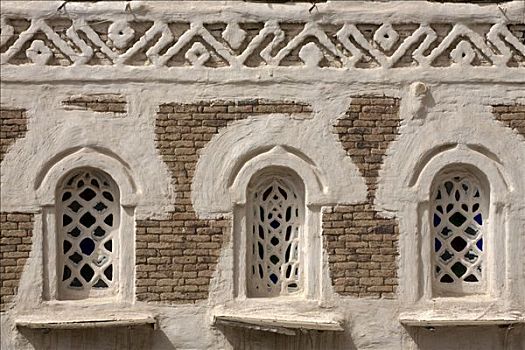 窗户,装饰,历史,中心,世界遗产,也门,中东