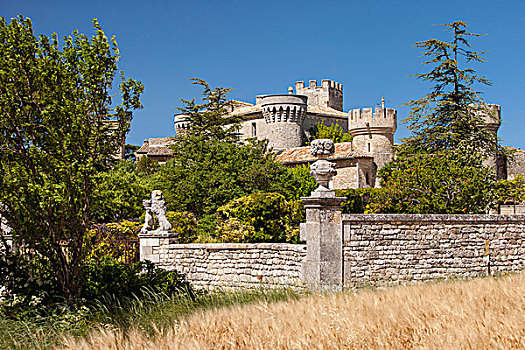 城堡,城镇,沃克吕兹省,普罗旺斯,法国