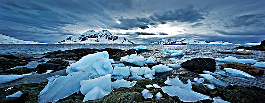 冰,石头,南极地区,南极