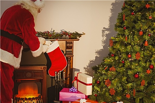 圣诞老人,圣诞袜,礼物,平安夜