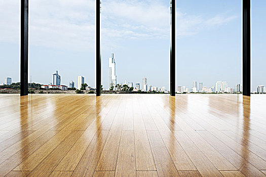 空,木地板,城市,南京