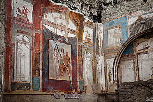 壁画,赫库兰尼姆,坎帕尼亚区,意大利