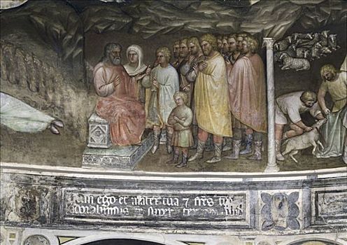 故事,亲属,14世纪,意大利人,壁画,洗礼堂,帕多瓦,意大利