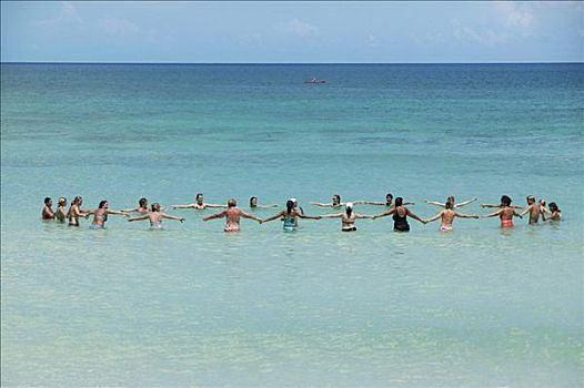 水,体操,海滩,瓦拉德罗,古巴,中美洲,加勒比海