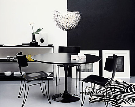黑色,餐桌,椅子