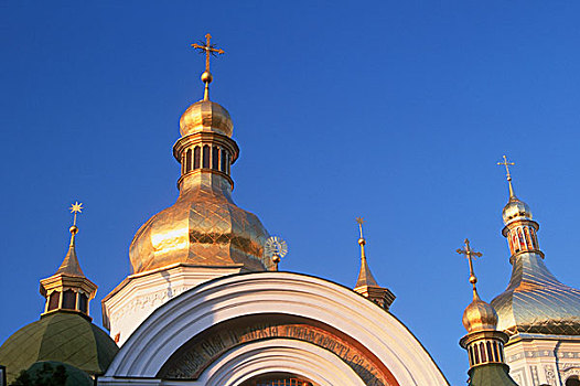 镀金,圆顶,教堂,尖顶,基辅,乌克兰