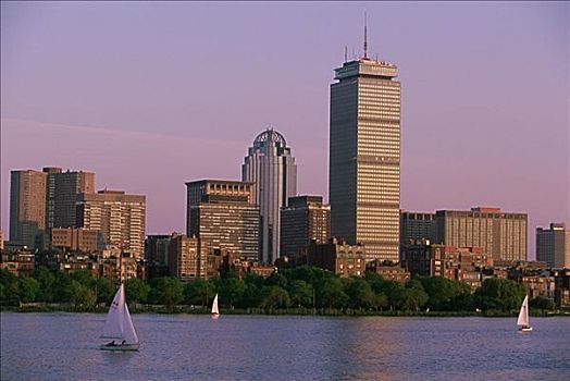 建筑,水岸,查尔斯河,波士顿,马萨诸塞,美国