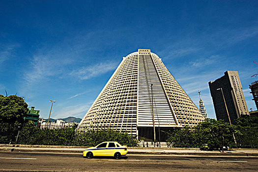 Brazil, Rio de Janeiro, Catedral de Sao Sebastiao. The current church was built between 1964 and 1979 and replaced a series of old churches that had s