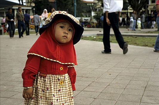 孩子,穿,传统服装,印度尼西亚,亚洲