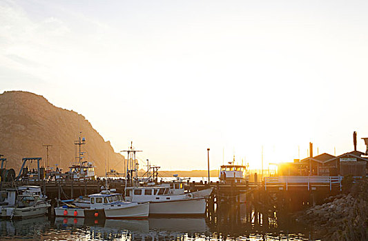 码头,日落
