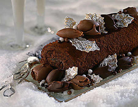 巧克力,原木,蛋糕