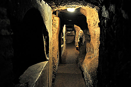 走廊,地下墓穴,罗马,拉齐奥,意大利,欧洲