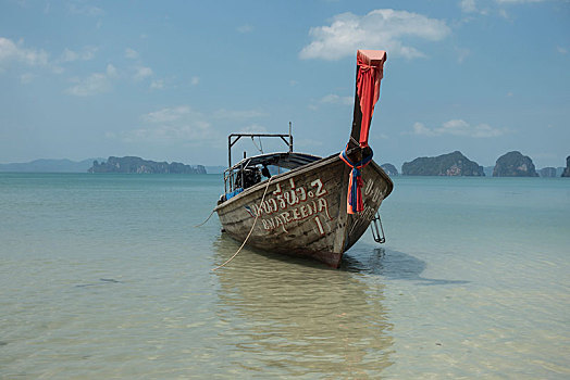 船,海滩,甲米,省,泰国,亚洲