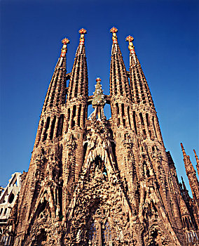 西班牙,巴塞罗那,神圣家族教堂,大幅,尺寸