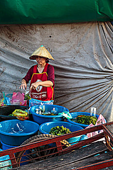 酱菜,市场,万象,老挝