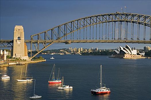 澳大利亚,新南威尔士,悉尼,湾,海港大桥,剧院,北岸